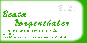beata morgenthaler business card